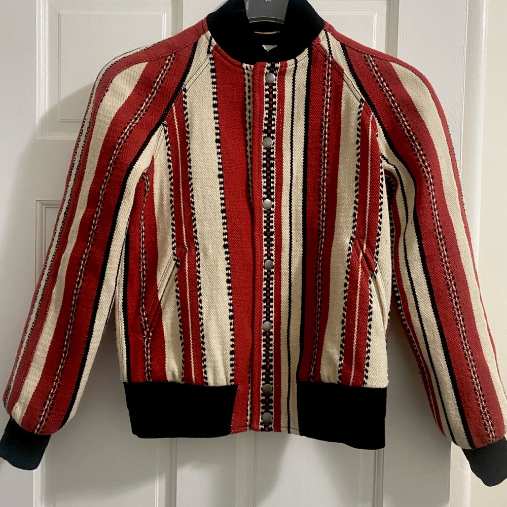 Saint Laurent Women’s Bomber Craie,Red Size US1/FR34